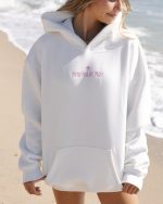 Classic Pink Palm Puff Hoodie in Pink Opal