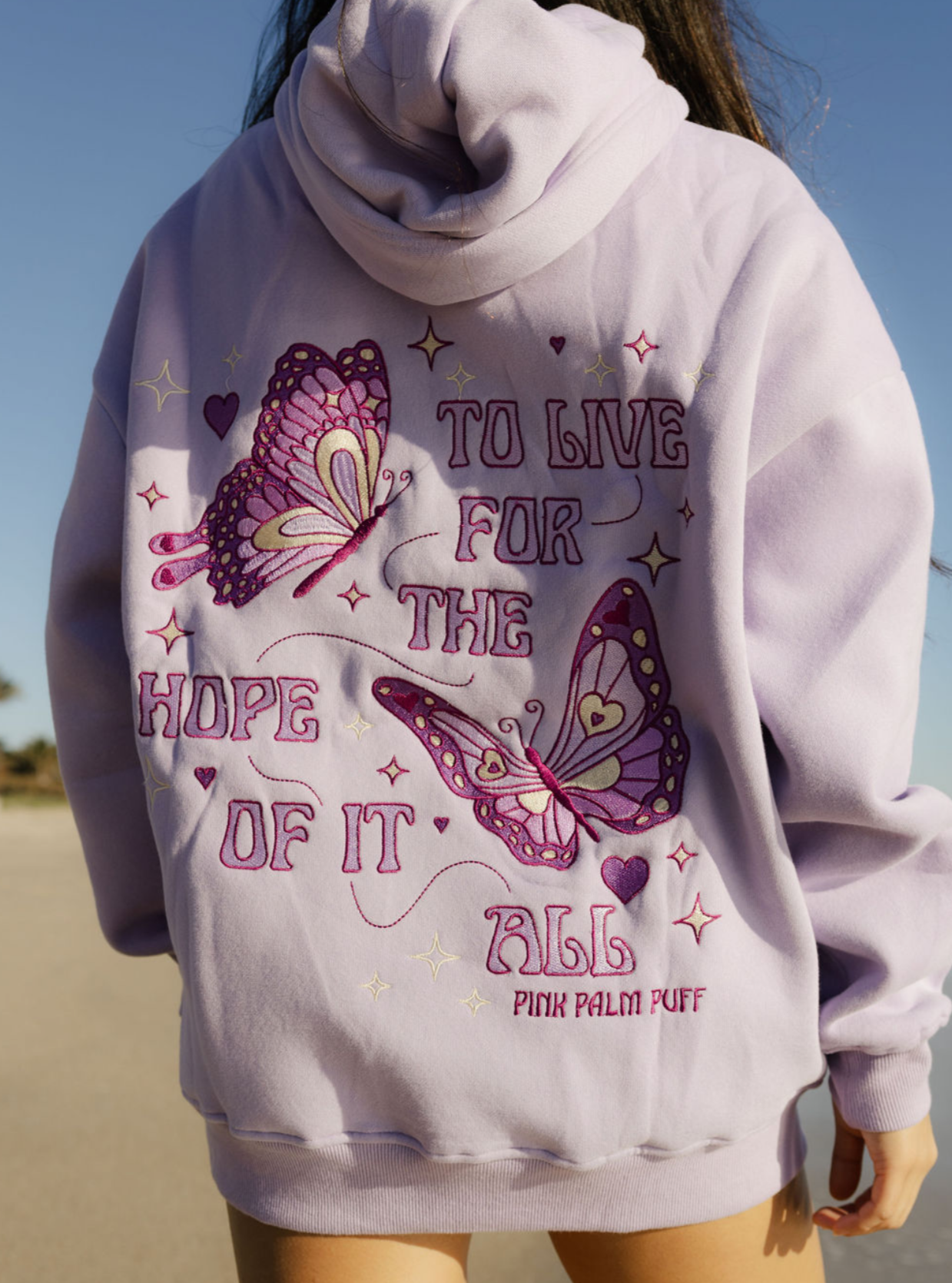 To Live For the Hope of it All Hoodie in Lilac To Live For the Hope of it All Hoodie in Lilac