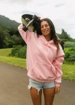 Classic Pink Puff Hoodie in Pink
