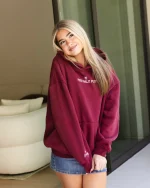 Live the Moment Hoodie in Cherry